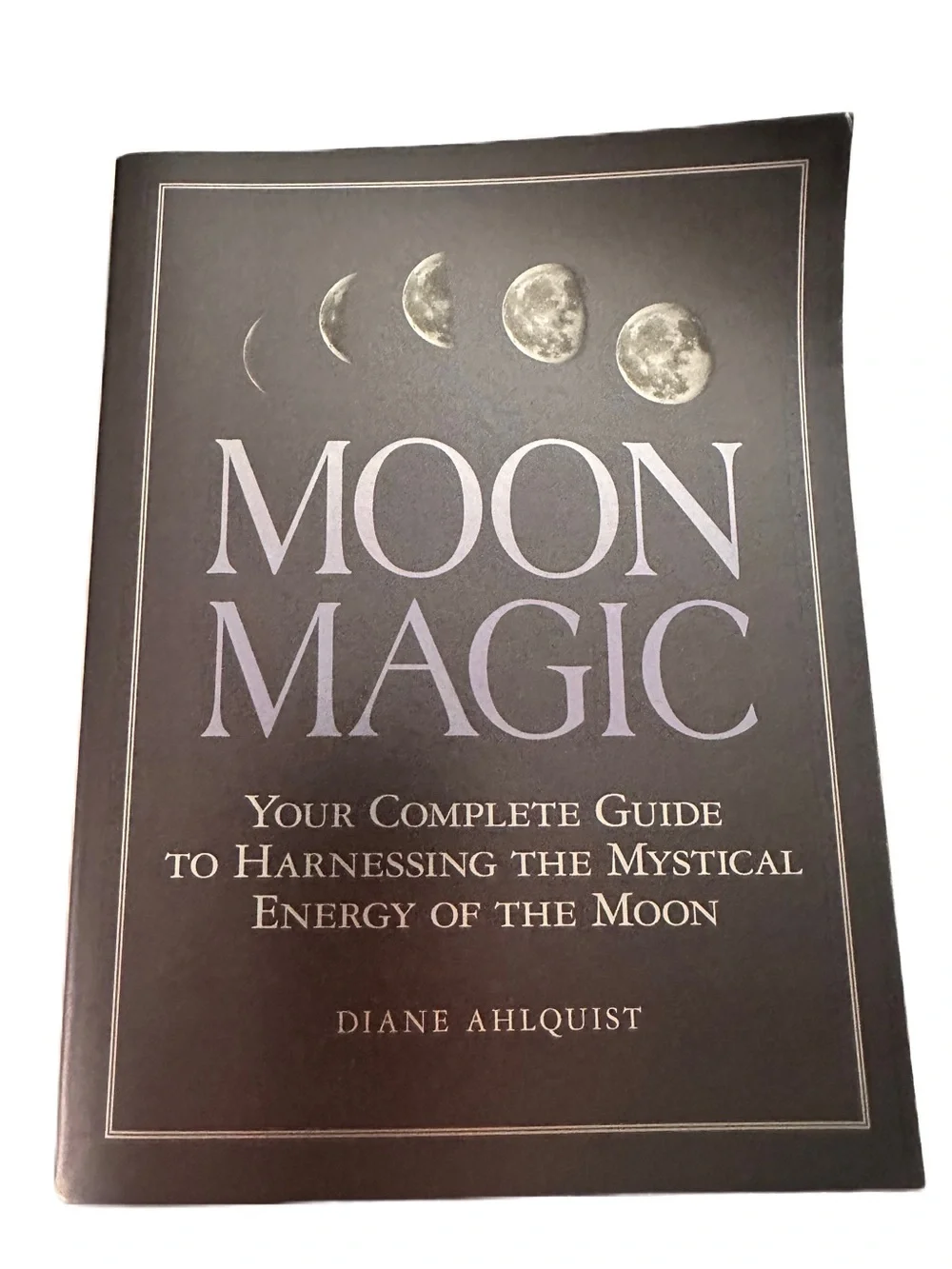 Moon Magic Book by Diane Ahlquist - Black Cover with Silver & Lavender Text
